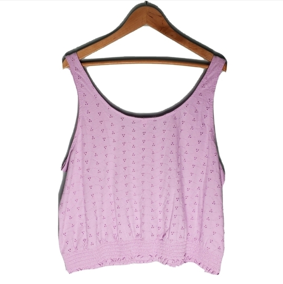 NWOT BP Purple Eyelet Top - Picture 2 of 4